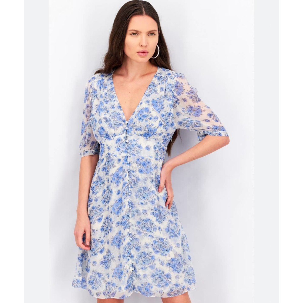 THE KOOPLES Vintage Flower Muslin Print Minidress S